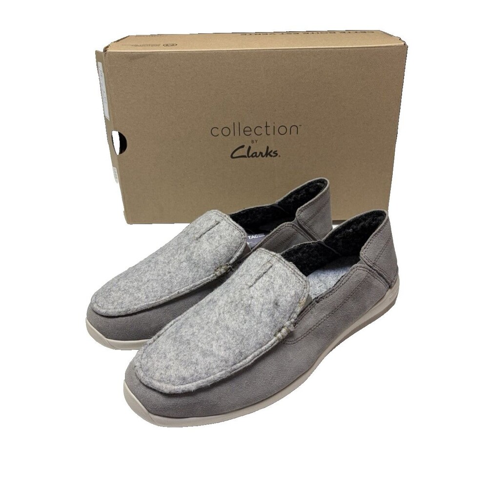 Clark’s Gorwin Step Men’s Gray Suede Slip On Shoe Size 10 M New in Box